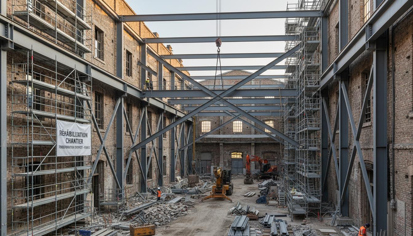 Rénovation et renforcement structure métallique - Extension bâtiment