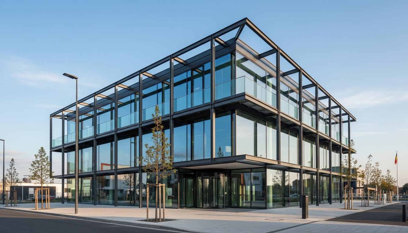 Siège social TechnoPlus Bruxelles - Bâtiment tertiaire R+3 structure acier 8 500m²